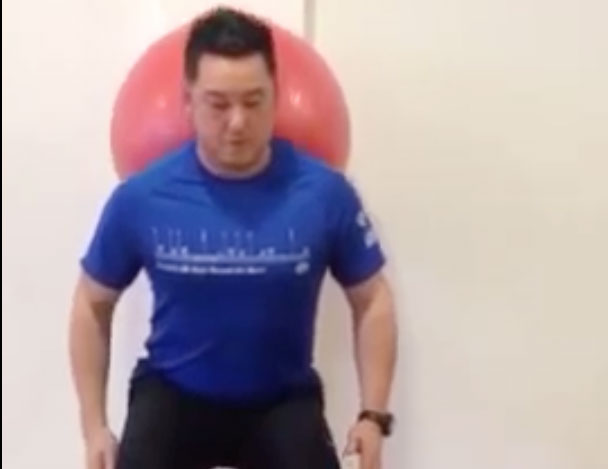 Core Stability in Standing with Gym Ball